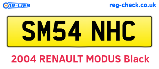 SM54NHC are the vehicle registration plates.