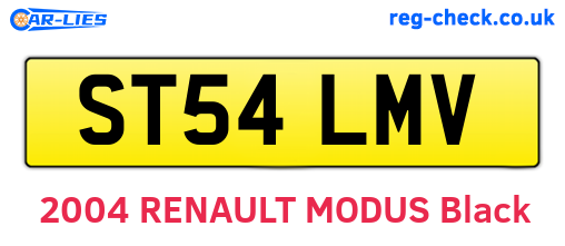 ST54LMV are the vehicle registration plates.