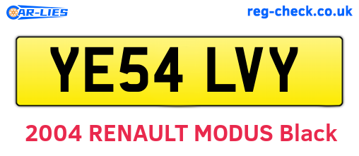 YE54LVY are the vehicle registration plates.