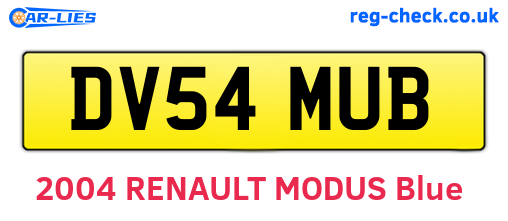 DV54MUB are the vehicle registration plates.