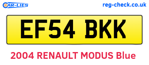 EF54BKK are the vehicle registration plates.