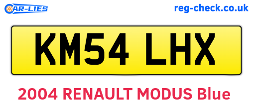 KM54LHX are the vehicle registration plates.