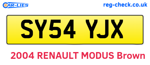 SY54YJX are the vehicle registration plates.