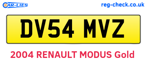 DV54MVZ are the vehicle registration plates.