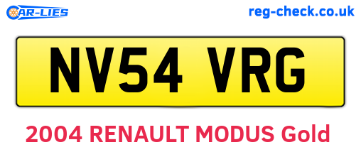NV54VRG are the vehicle registration plates.