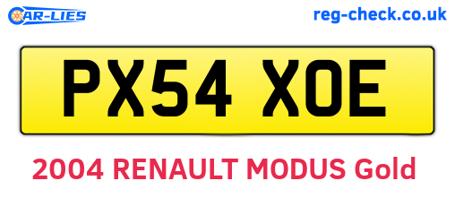 PX54XOE are the vehicle registration plates.