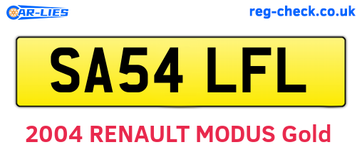 SA54LFL are the vehicle registration plates.