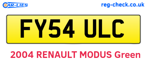 FY54ULC are the vehicle registration plates.