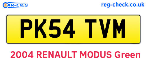 PK54TVM are the vehicle registration plates.