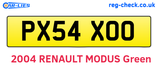 PX54XOO are the vehicle registration plates.