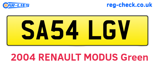 SA54LGV are the vehicle registration plates.