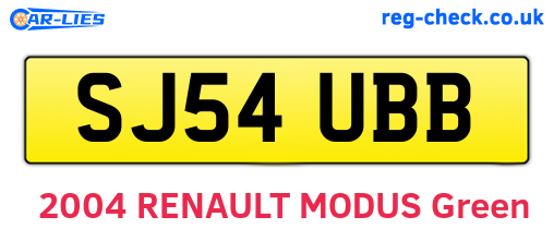 SJ54UBB are the vehicle registration plates.