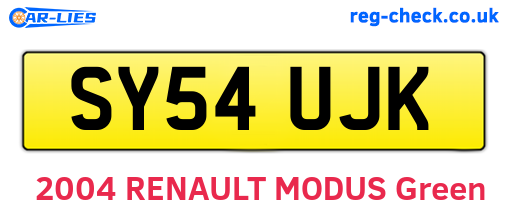 SY54UJK are the vehicle registration plates.