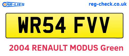 WR54FVV are the vehicle registration plates.