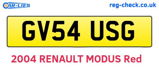 GV54USG are the vehicle registration plates.