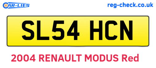 SL54HCN are the vehicle registration plates.