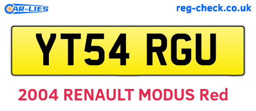 YT54RGU are the vehicle registration plates.