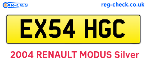 EX54HGC are the vehicle registration plates.