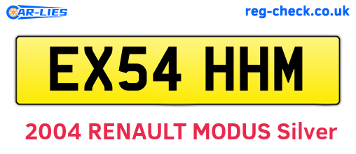 EX54HHM are the vehicle registration plates.