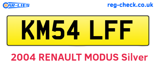 KM54LFF are the vehicle registration plates.
