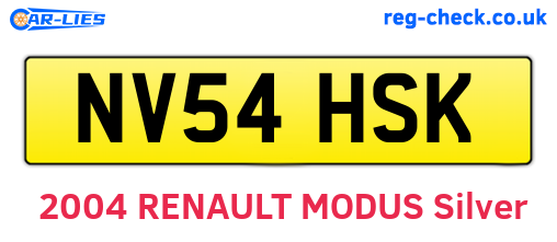 NV54HSK are the vehicle registration plates.