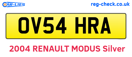 OV54HRA are the vehicle registration plates.