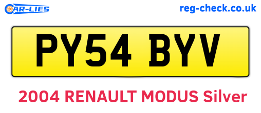 PY54BYV are the vehicle registration plates.