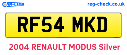 RF54MKD are the vehicle registration plates.