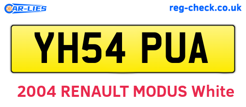 YH54PUA are the vehicle registration plates.