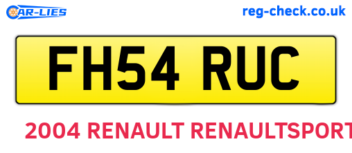 FH54RUC are the vehicle registration plates.