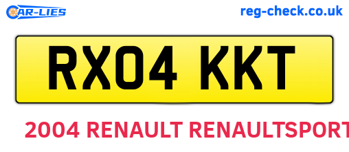 RX04KKT are the vehicle registration plates.