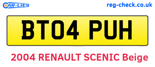 BT04PUH are the vehicle registration plates.