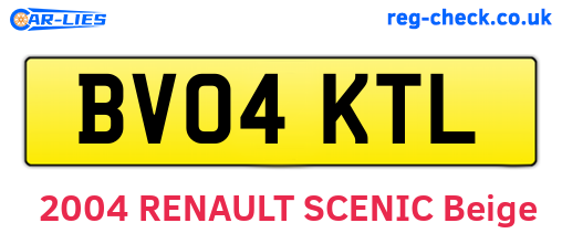 BV04KTL are the vehicle registration plates.