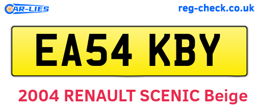 EA54KBY are the vehicle registration plates.