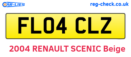 FL04CLZ are the vehicle registration plates.