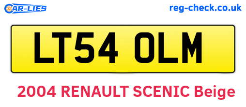 LT54OLM are the vehicle registration plates.
