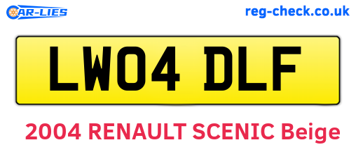 LW04DLF are the vehicle registration plates.