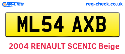 ML54AXB are the vehicle registration plates.