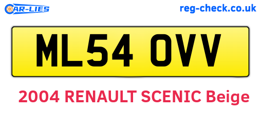 ML54OVV are the vehicle registration plates.