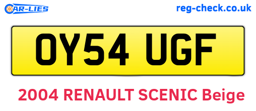 OY54UGF are the vehicle registration plates.