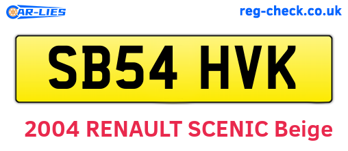 SB54HVK are the vehicle registration plates.