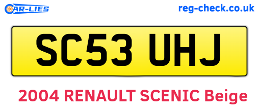 SC53UHJ are the vehicle registration plates.