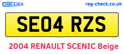 SE04RZS are the vehicle registration plates.