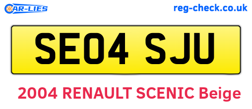 SE04SJU are the vehicle registration plates.