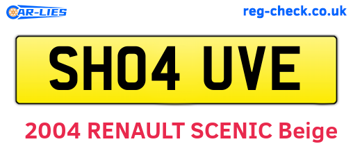 SH04UVE are the vehicle registration plates.