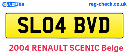 SL04BVD are the vehicle registration plates.