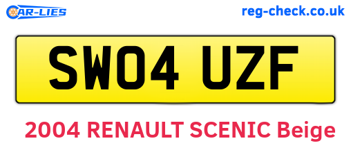 SW04UZF are the vehicle registration plates.