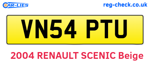 VN54PTU are the vehicle registration plates.