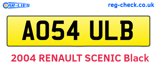 AO54ULB are the vehicle registration plates.