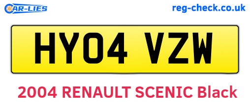 HY04VZW are the vehicle registration plates.